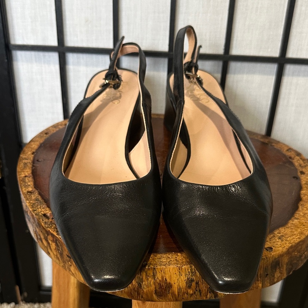 Franco Sarto Black Slingback Heels - Picture 2 of 6